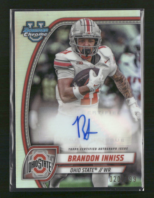 Brandon Inniss 2024 Bowman University Chrome #PA-BIN Prospect Autographs #/299