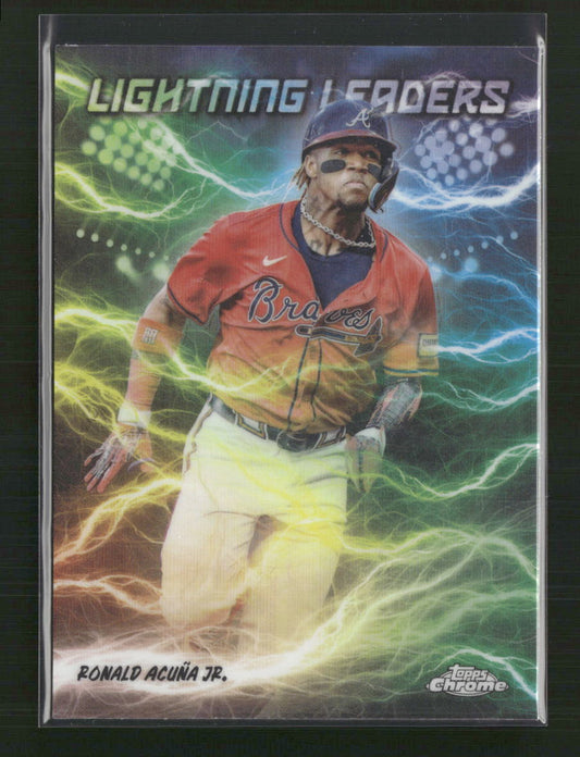 Ronald Acuña Jr. 2025 Topps Chrome #LL-3 Lightning Leaders