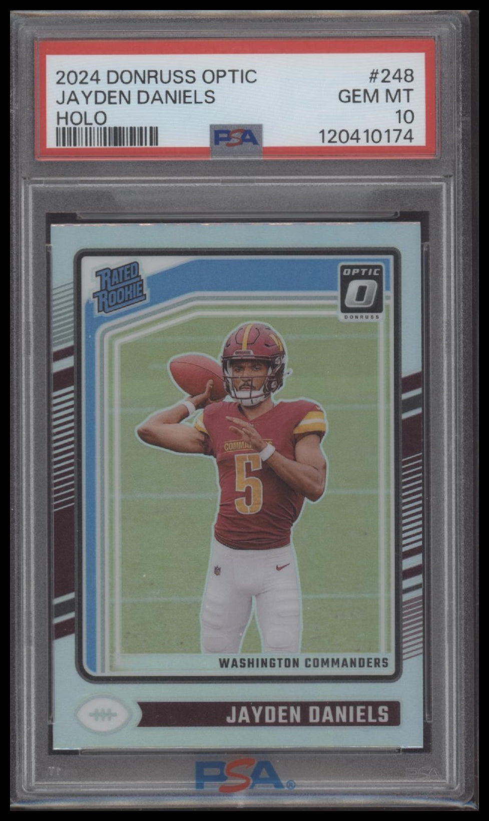 Jayden Daniels 2024 Panini Donruss Optic #248 Holo PSA 10 - Sport Cards