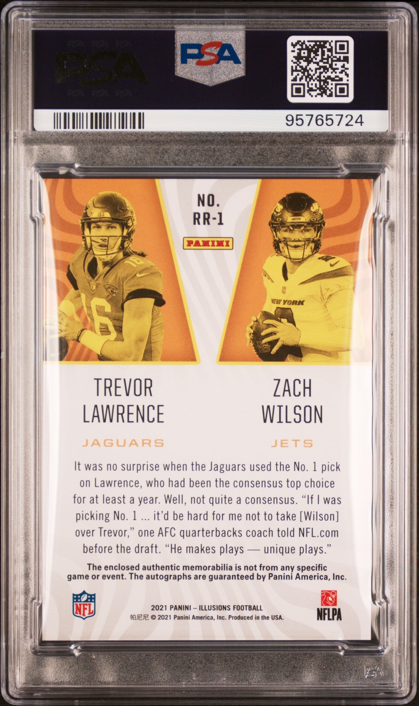 Z Wilson / T Lawrence 2021 Panini Illusions #RR-1 Rk.Rflctns.Dl.Auto-Red PSA 9 - Sport Cards