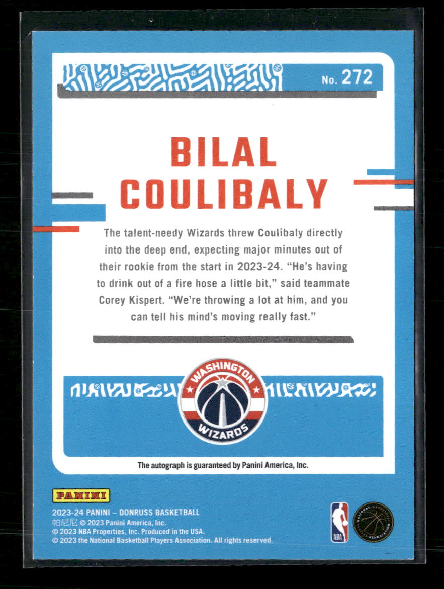 Bilal Coulibaly 2023-24 Donruss #272 Rated Rookies Signatures