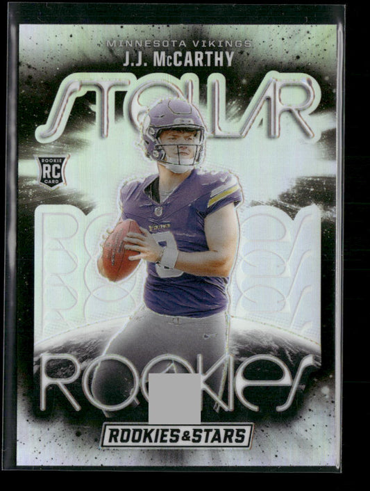 J.J. McCarthy 2024 Panini Rookies & Stars #SR-JMY Stellar Rookies Silver