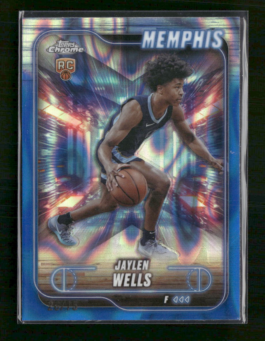 Jaylen Wells 2024-25 Topps Chrome #185 Blue Lava Refractor #/75