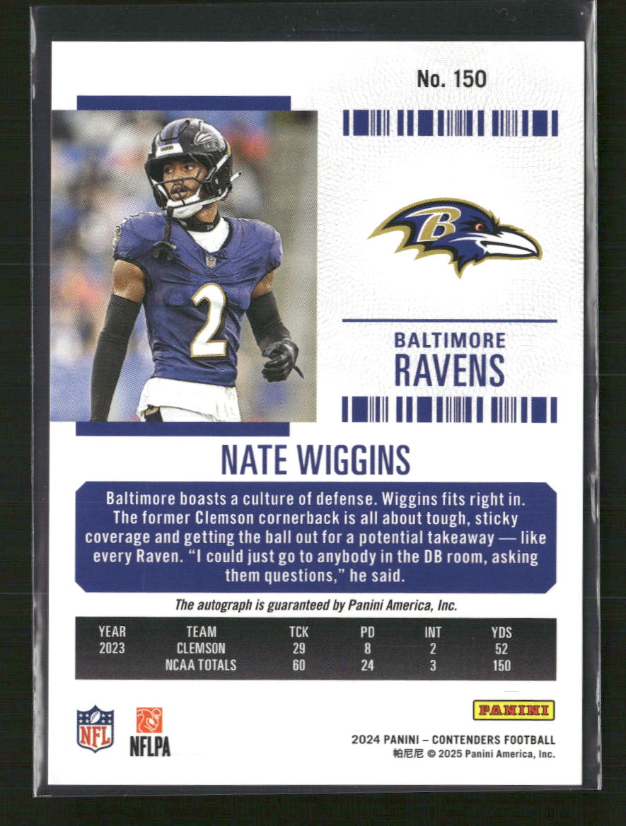 Nate Wiggins 2024 Panini Contenders #150 Divisional Ticket #/99