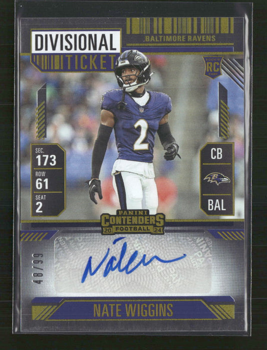 Nate Wiggins 2024 Panini Contenders #150 Divisional Ticket #/99