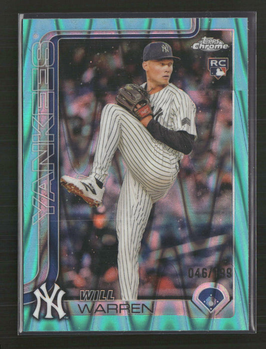 Will Warren 2025 Topps Chrome #81 Aqua Lava Refractors #/199