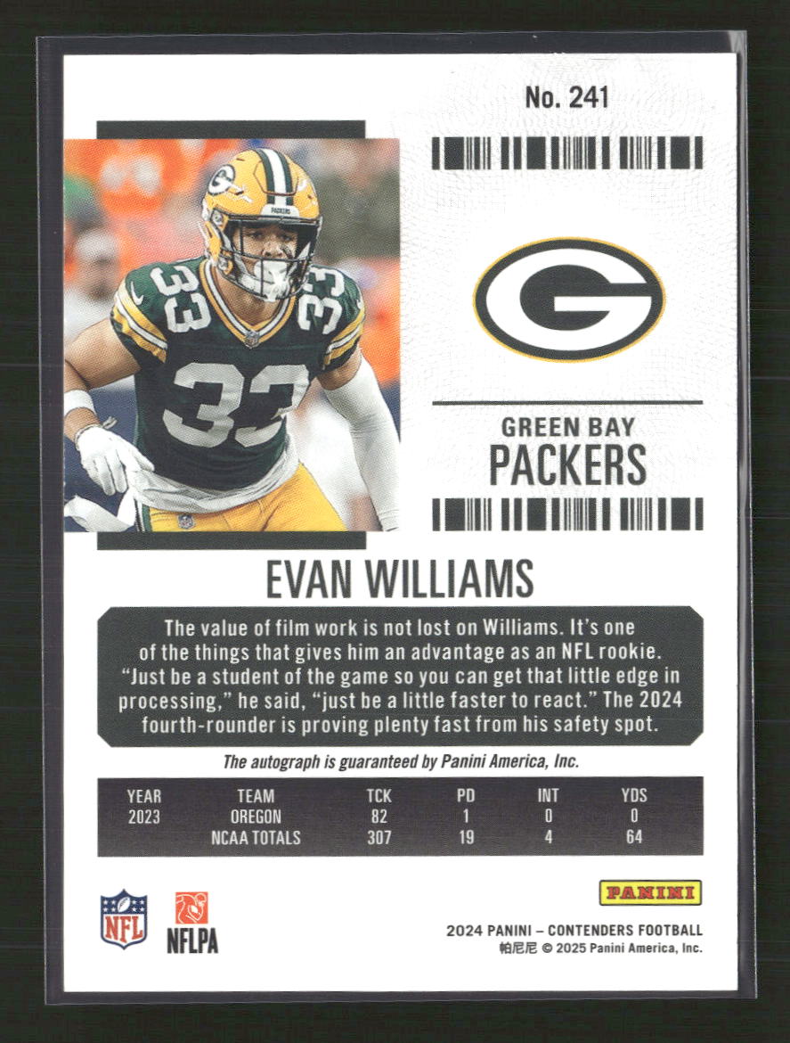 Evan Williams 2024 Panini Contenders #241