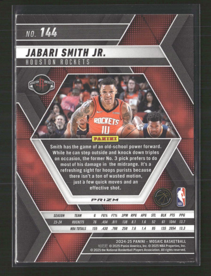 Jabari Smith Jr. 2024-25 Panini Mosaic #144 Refractor