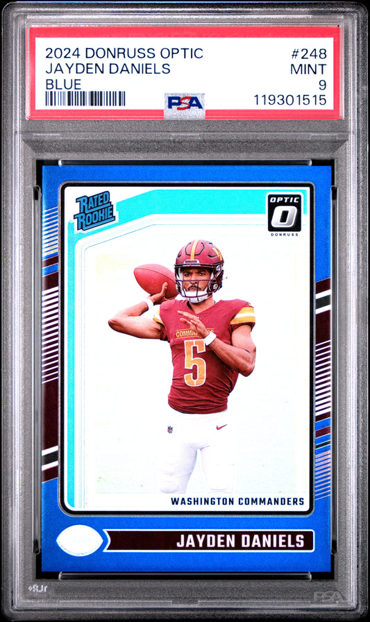 Jayden Daniels 2024 Panini Donruss Optic #248 Blue PSA 9