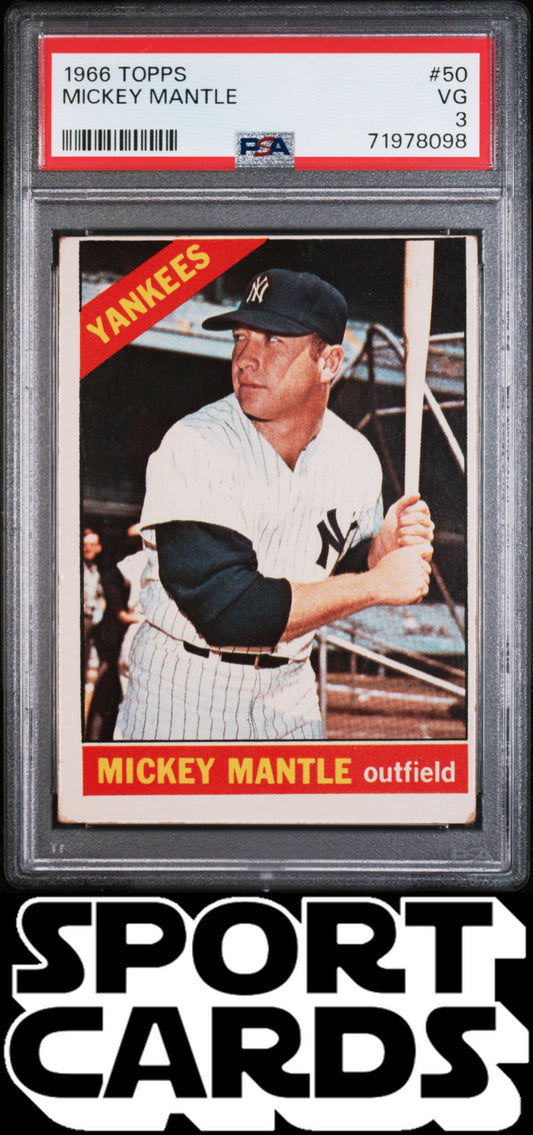 1966 Topps #50 Mickey Mantle PSA 3 SportCards.com