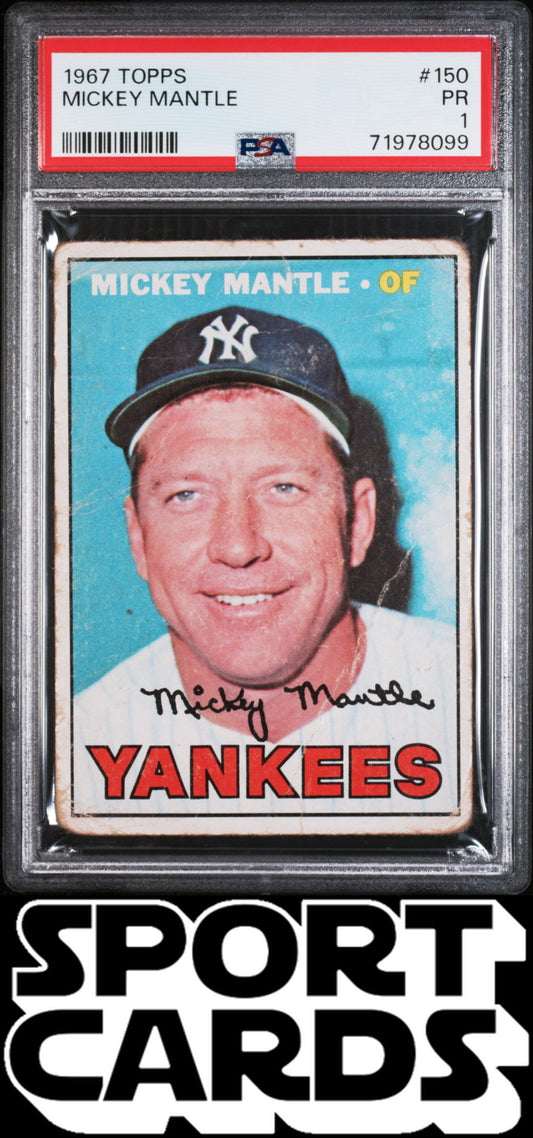 1967 Topps #150 Mickey Mantle PSA 1 SportCards.com