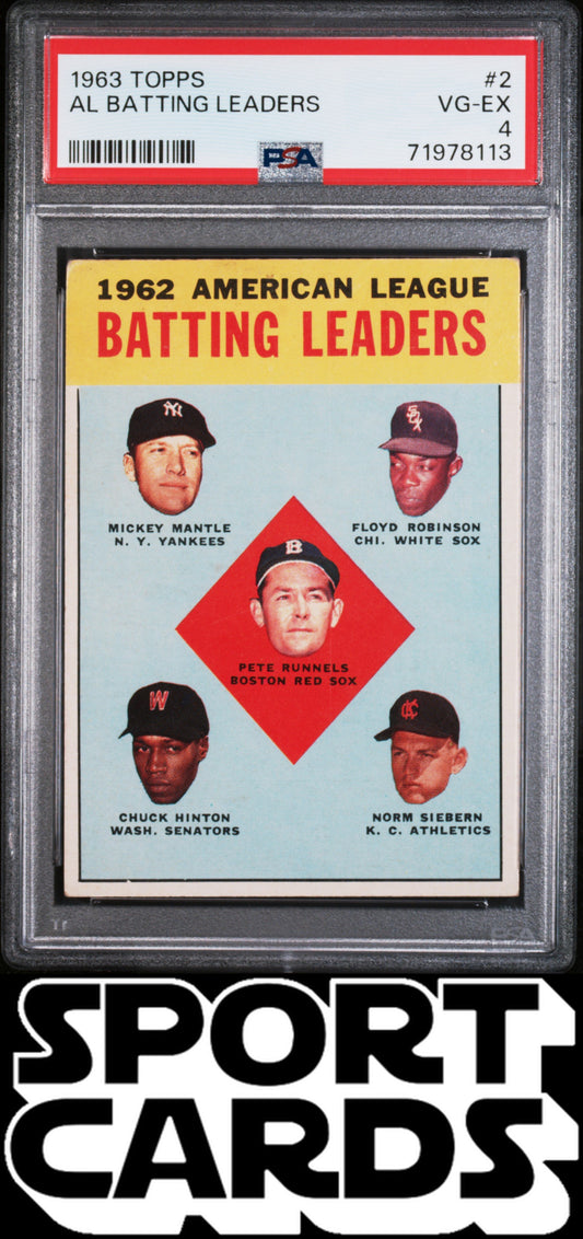1963 Topps #2 Al Batting Leaders PSA 4 SportCards.com
