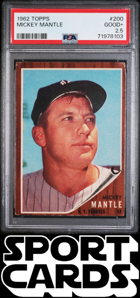 1962 Topps #200 Mickey Mantle PSA 2.5 SportCards.com