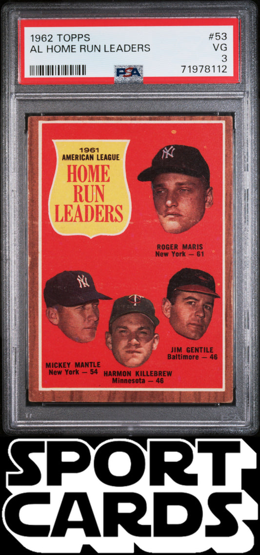 1962 Topps #53 Al Home Run Leaders PSA 3 SportCards.com