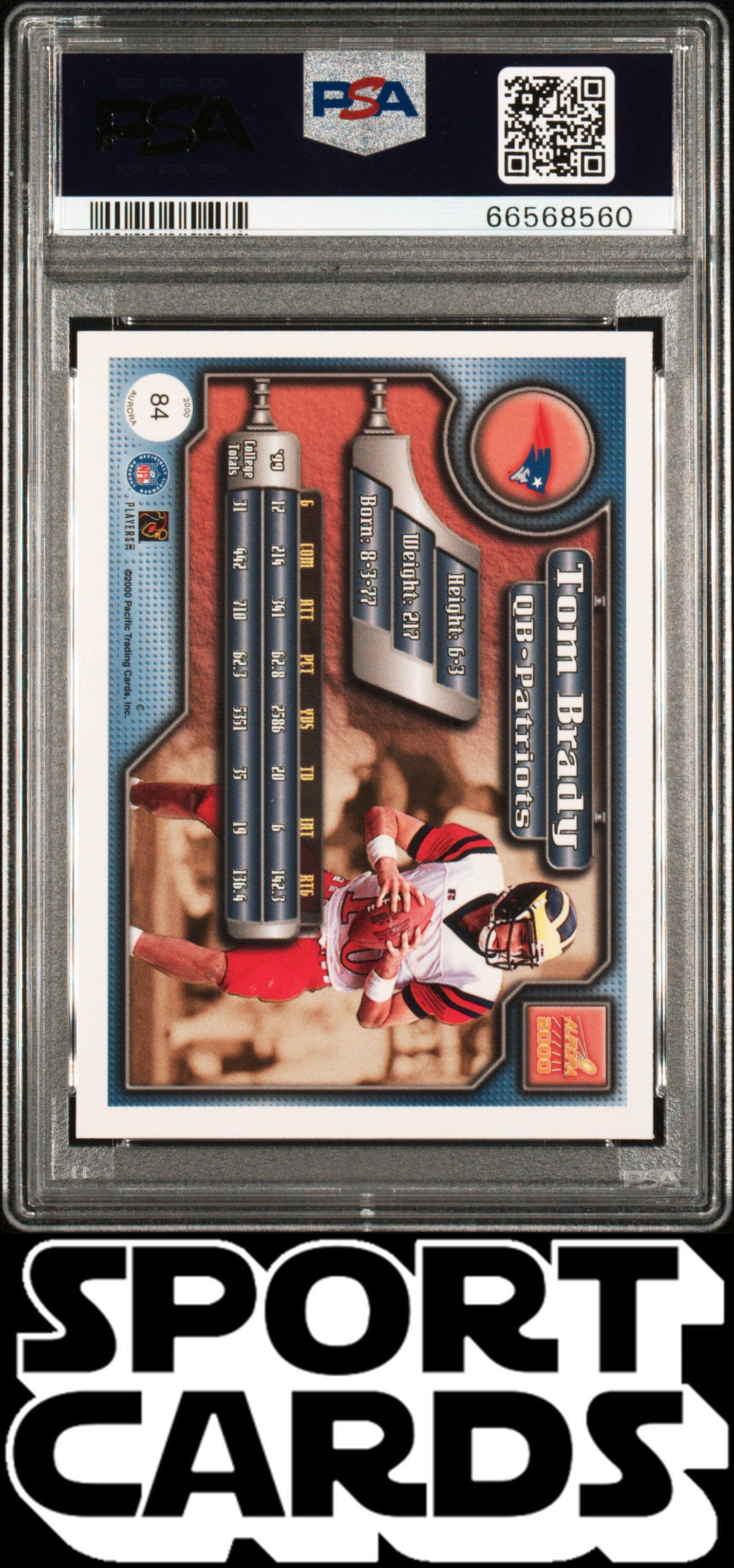 2000 Pacific Aurora #84 Tom Brady PSA 9 SportCards.com
