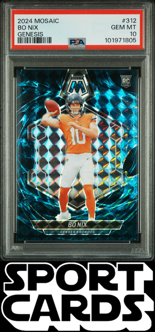 2024 Panini Mosaic #312 Bo Nix Genesis PSA 10 SportCards.com