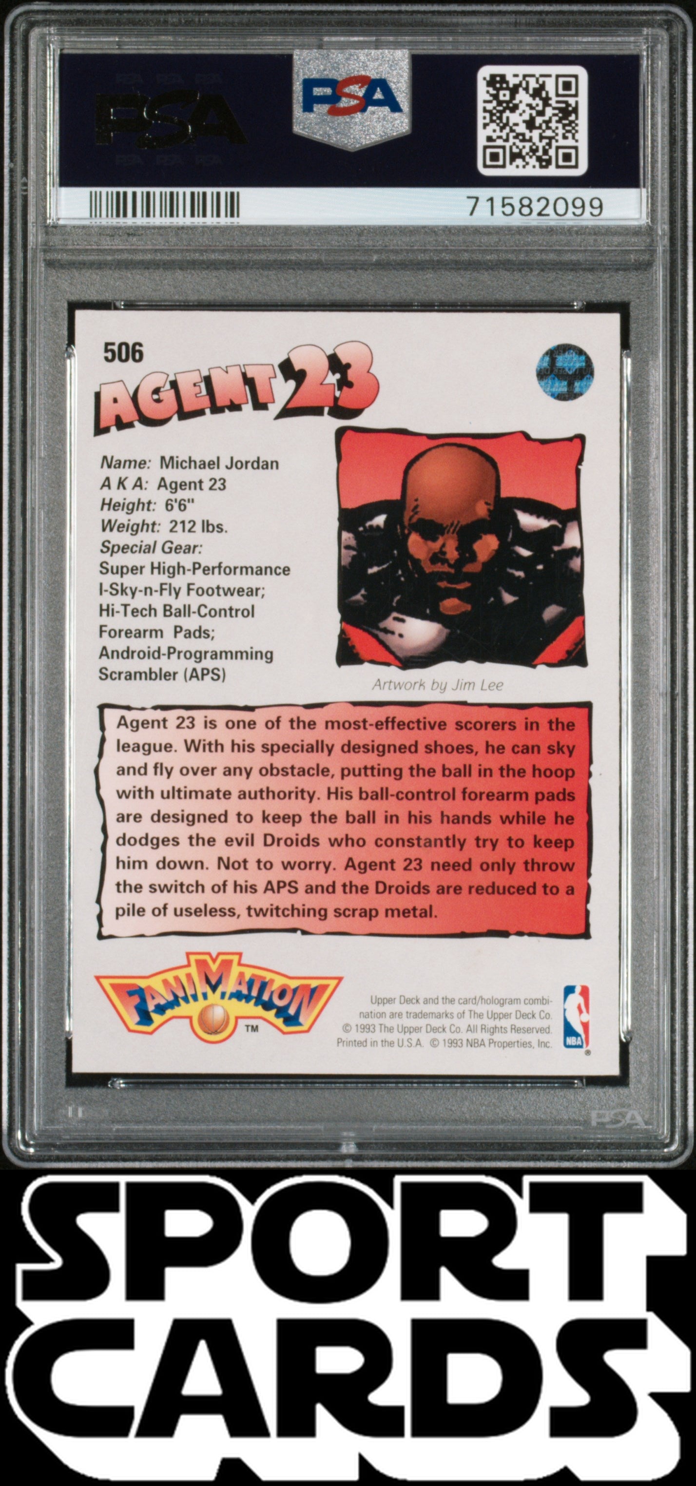 1992 Upper Deck #506 Michael Jordan Fanimation PSA 7 SportCards.com