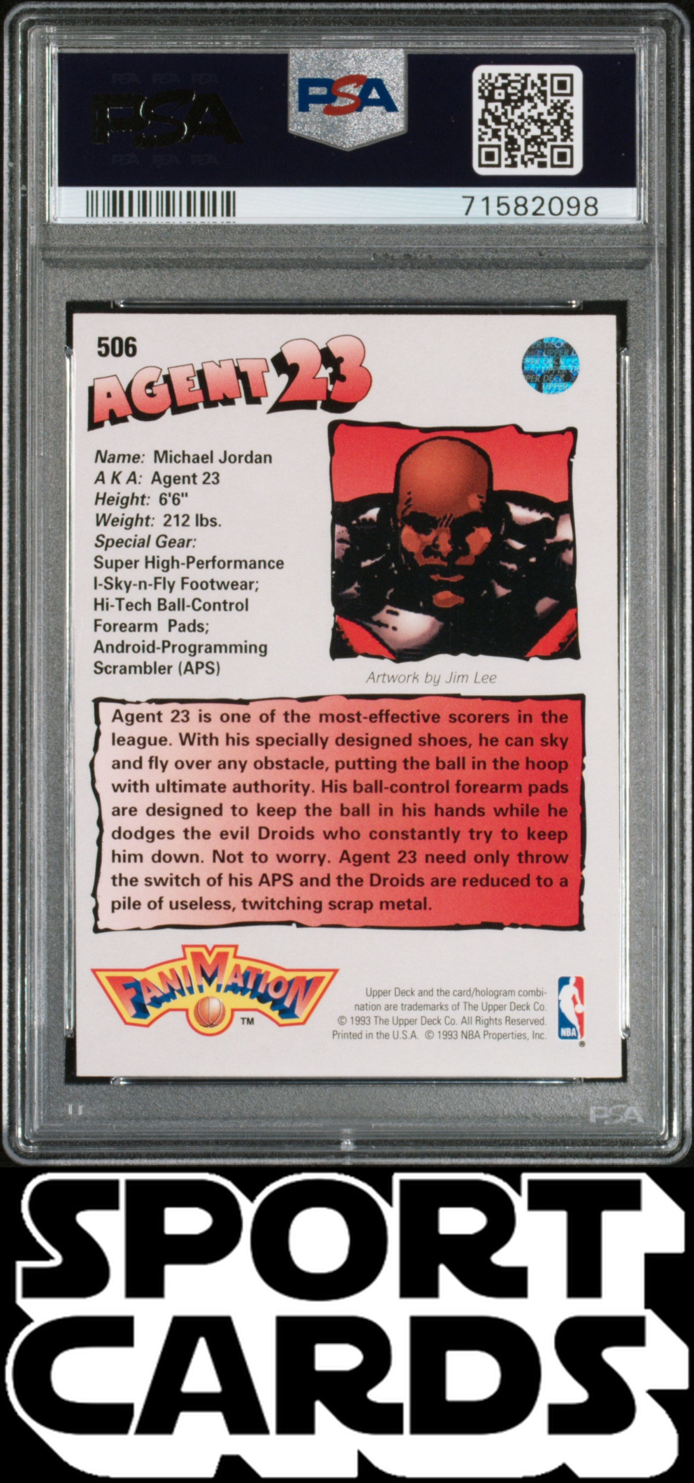 1992 Upper Deck #506 Michael Jordan Fanimation PSA 8 SportCards.com