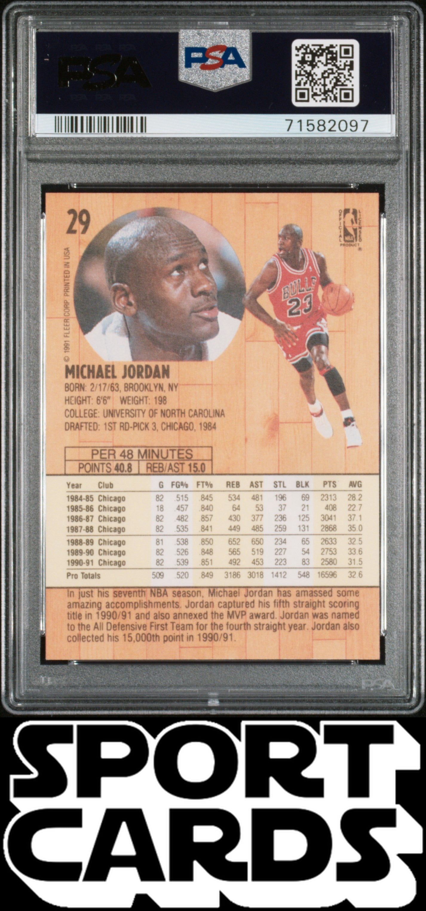 1991 Fleer #29 Michael Jordan PSA 8 SportCards.com