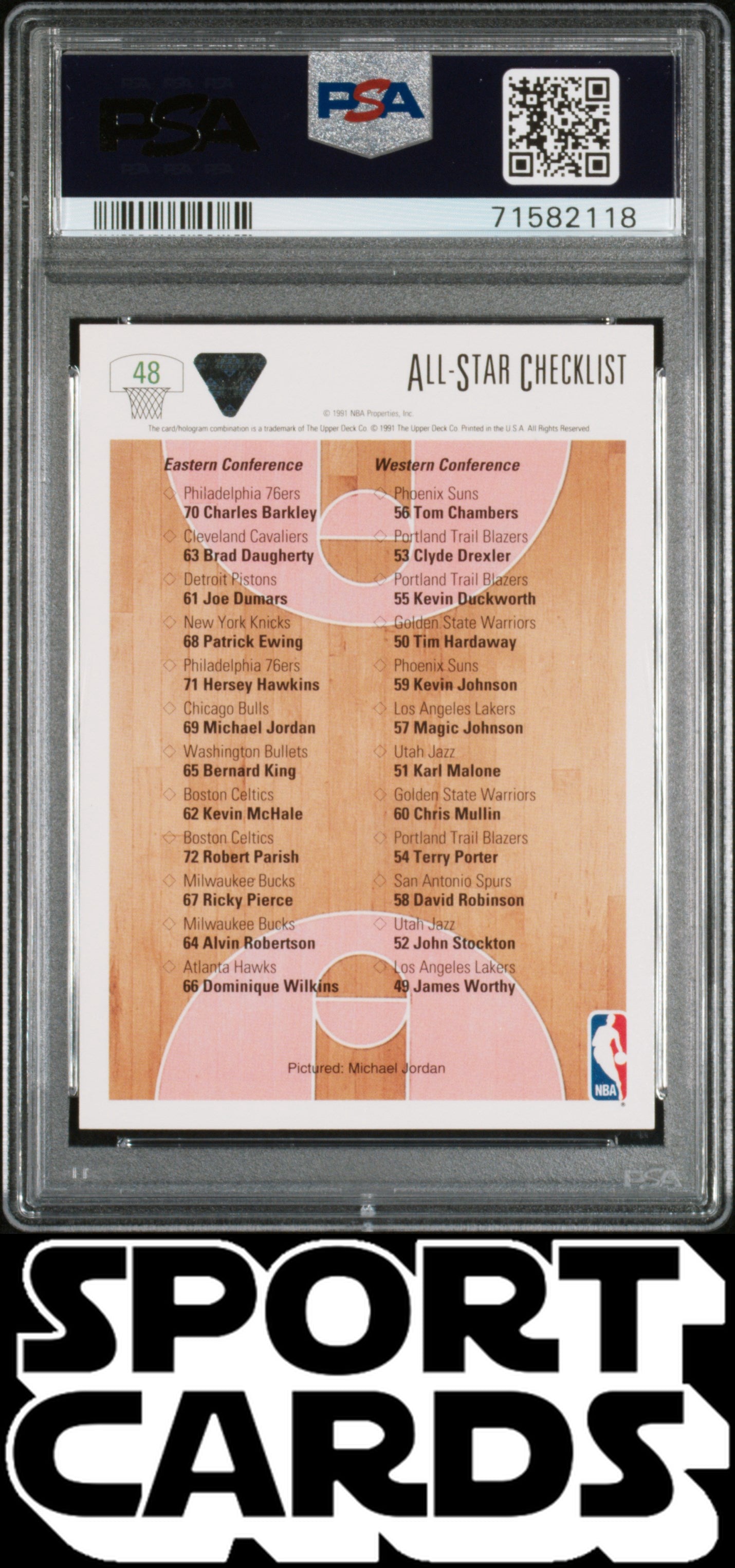 1991 Upper Deck #48 Michael Jordan All-Star Checklist PSA 9 SportCards.com