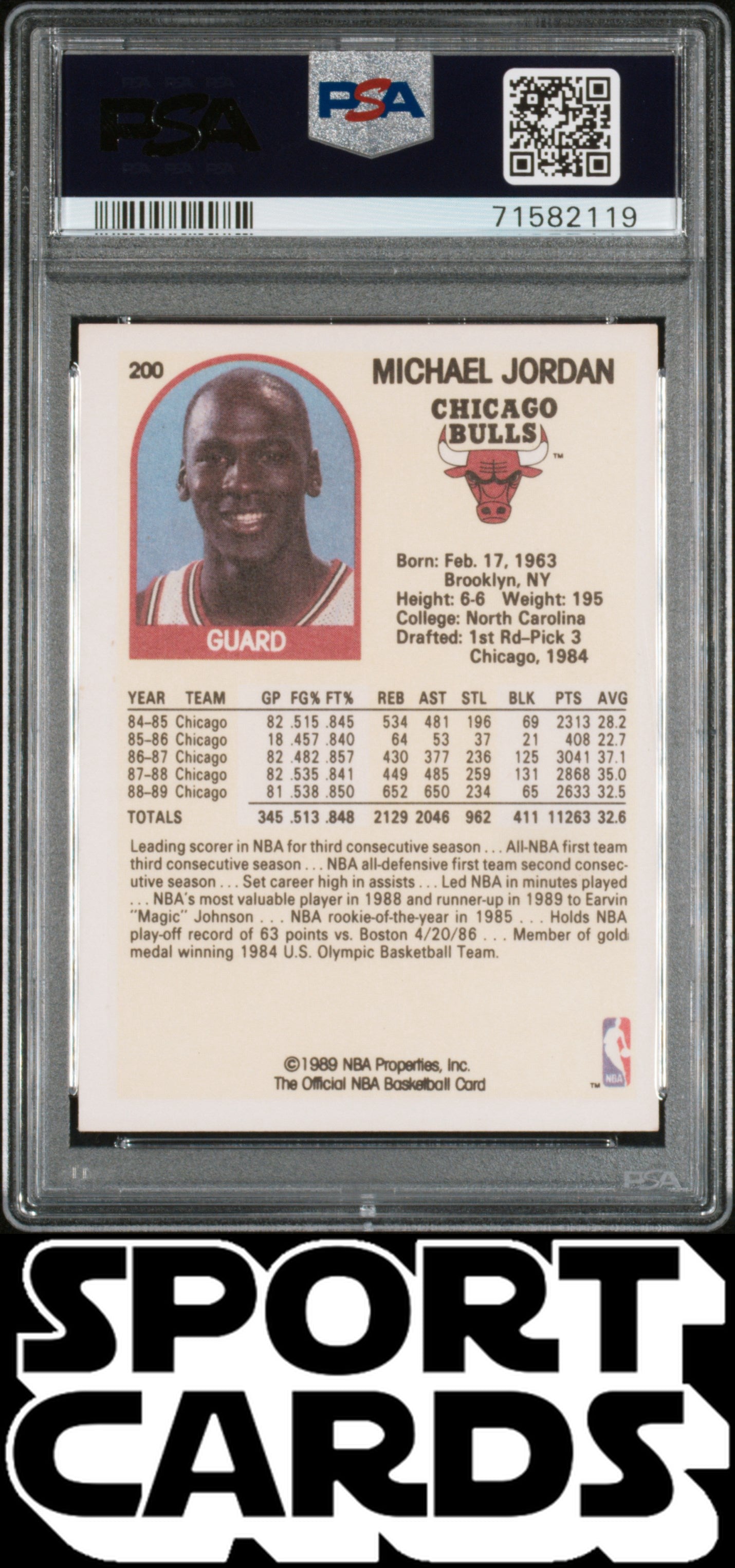 1989 Hoops #200 Michael Jordan PSA 9 SportCards.com
