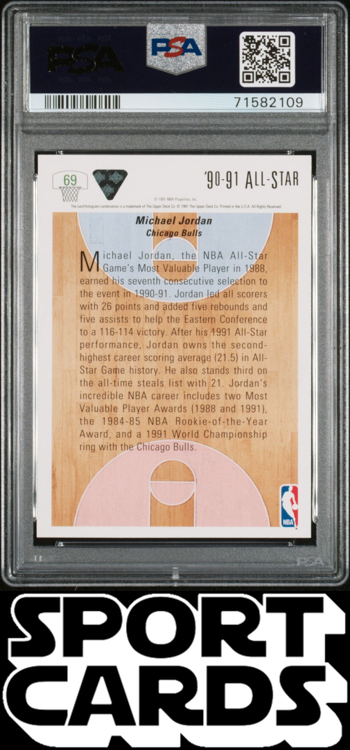 1991 Upper Deck #69 Michael Jordan PSA 9 SportCards.com