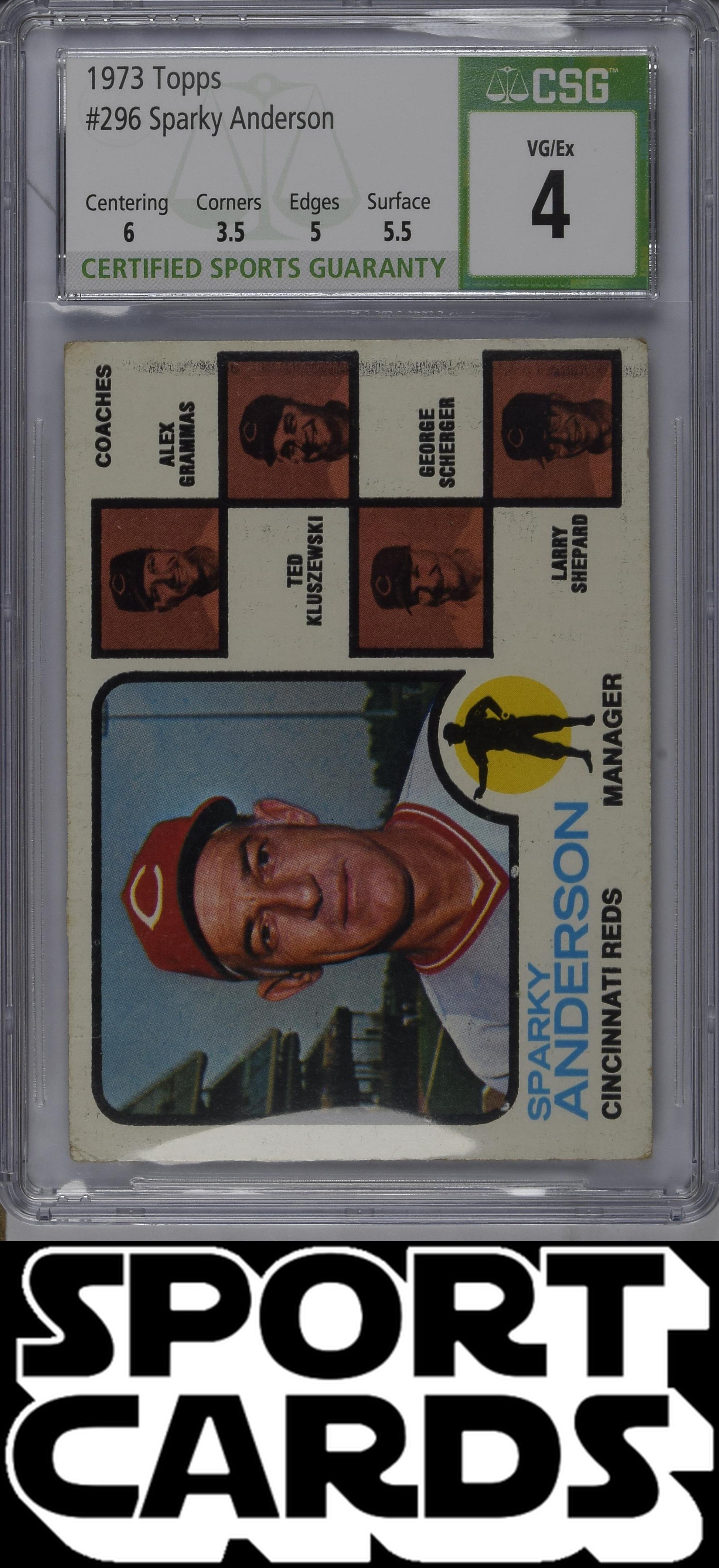 Topps #296 Sparky Anderson CSG 4 SportCards.com