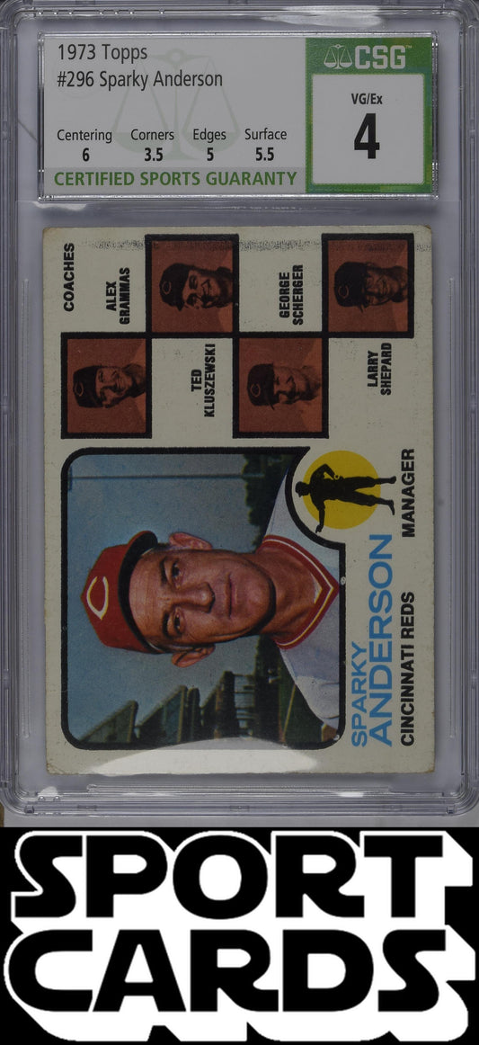 Topps #296 Sparky Anderson CSG 4 SportCards.com