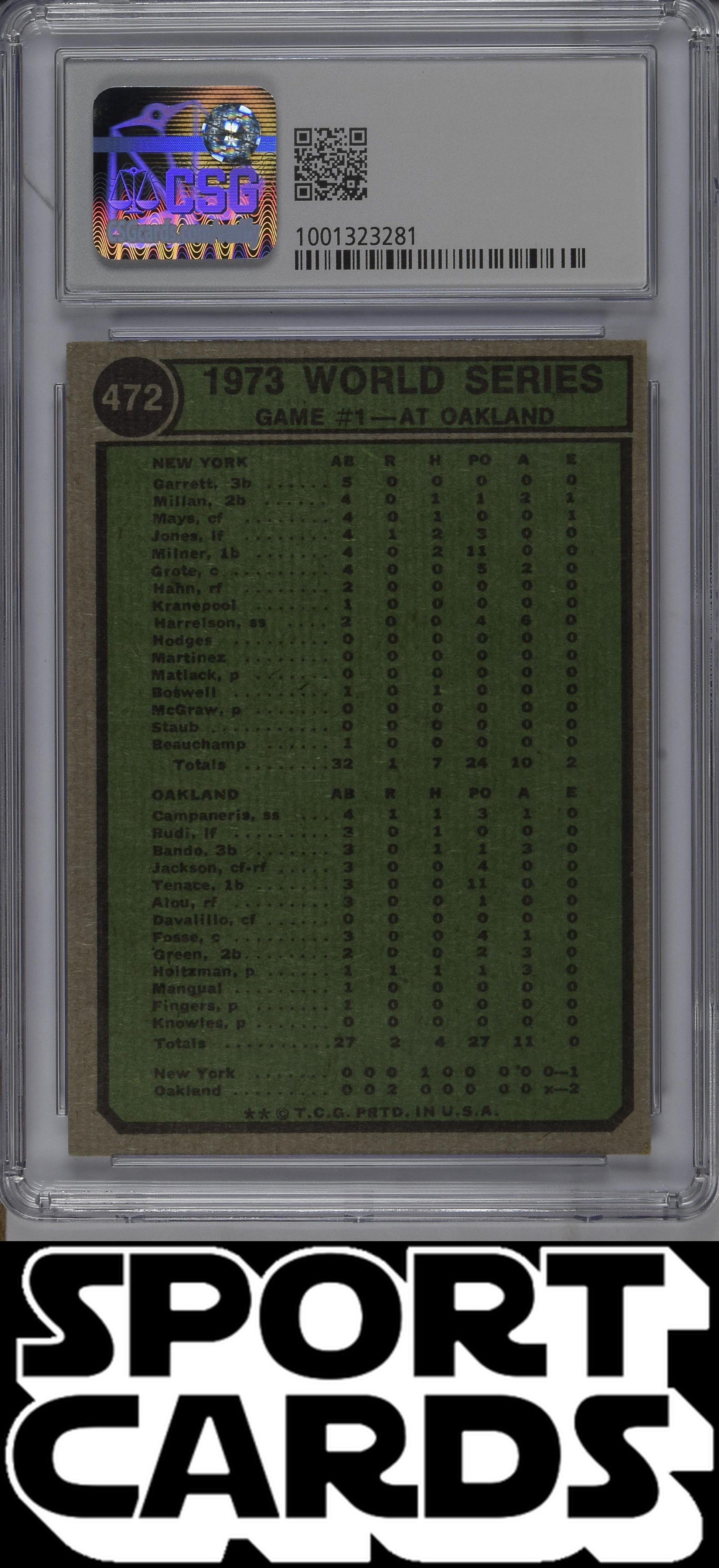 Topps #472 '73 World Series Game 1 CSG 4.5 SportCards.com
