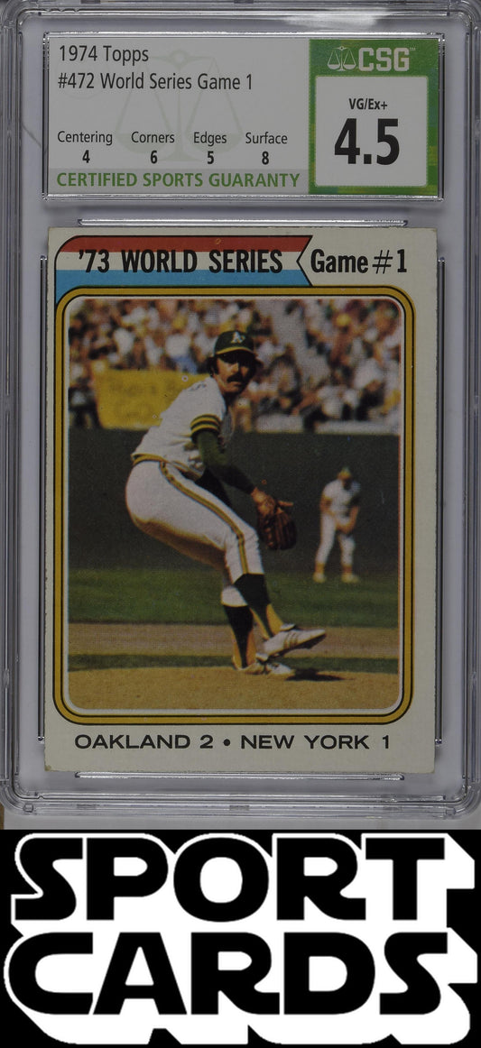 Topps #472 '73 World Series Game 1 CSG 4.5 SportCards.com