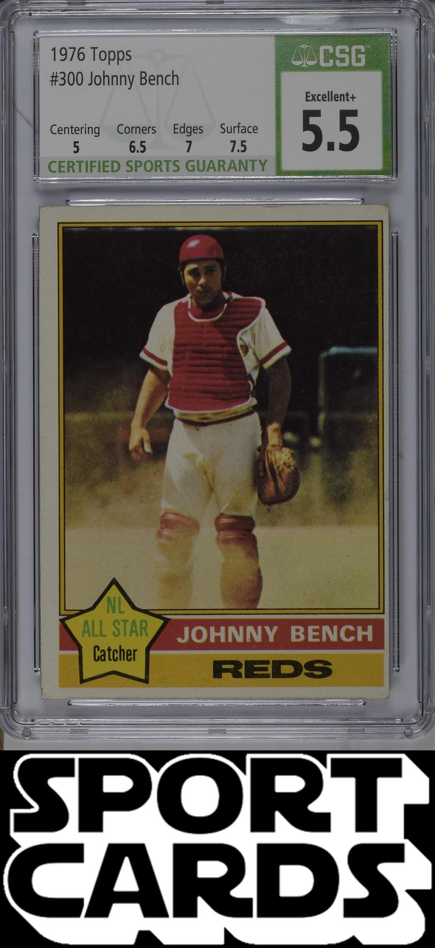 Topps #300 Johnny Bench CSG 5.5 SportCards.com