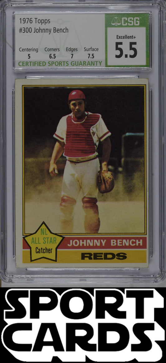Topps #300 Johnny Bench CSG 5.5 SportCards.com