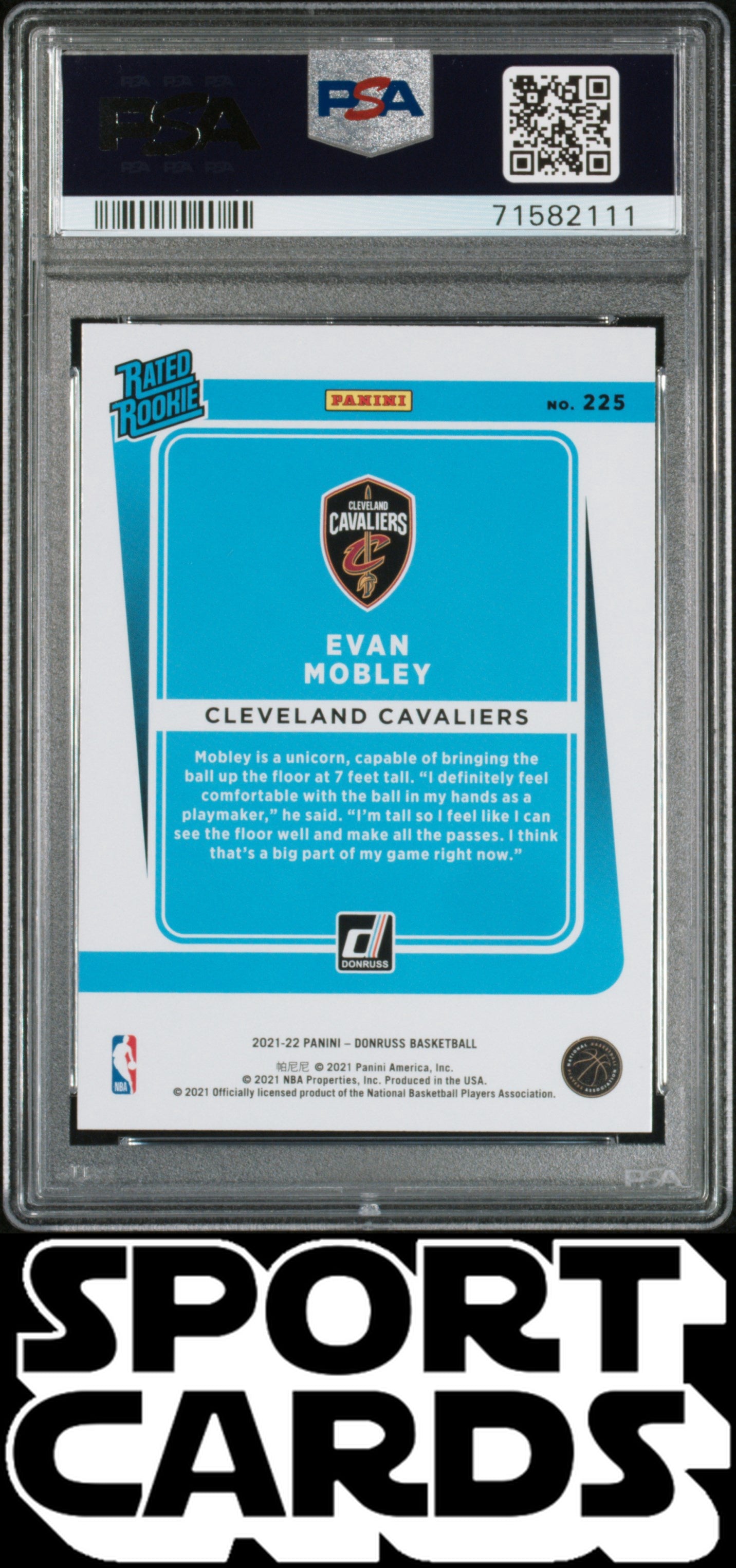 2021 Panini Donruss #225 Evan Mobley PSA 10 SportCards.com