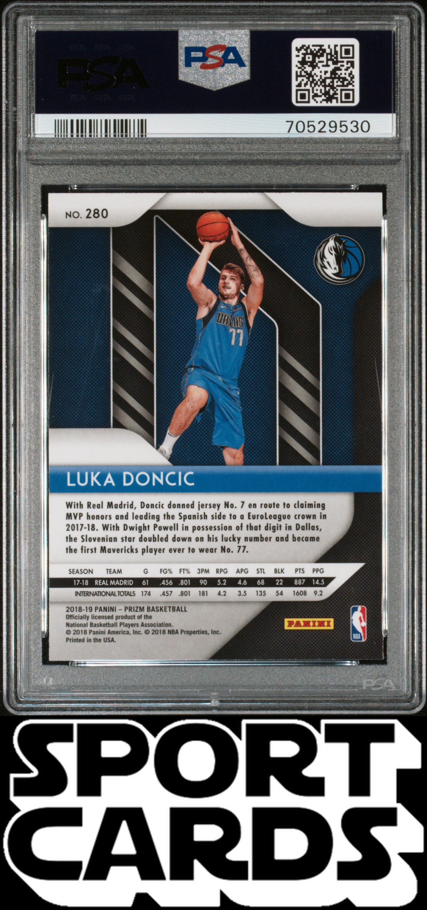 2018 Panini Prizm #280 Luka Doncic PSA 10 SportCards.com