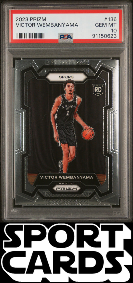 2023 Panini Prizm #136 Victor Wembanyama PSA 10 SportCards.com