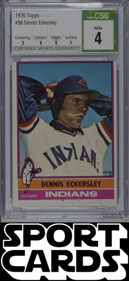 Topps #98 Dennis Eckersley CSG 4 SportCards.com