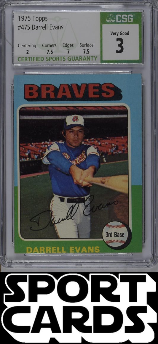 Topps #475 Darrell Evans CSG 3 SportCards.com