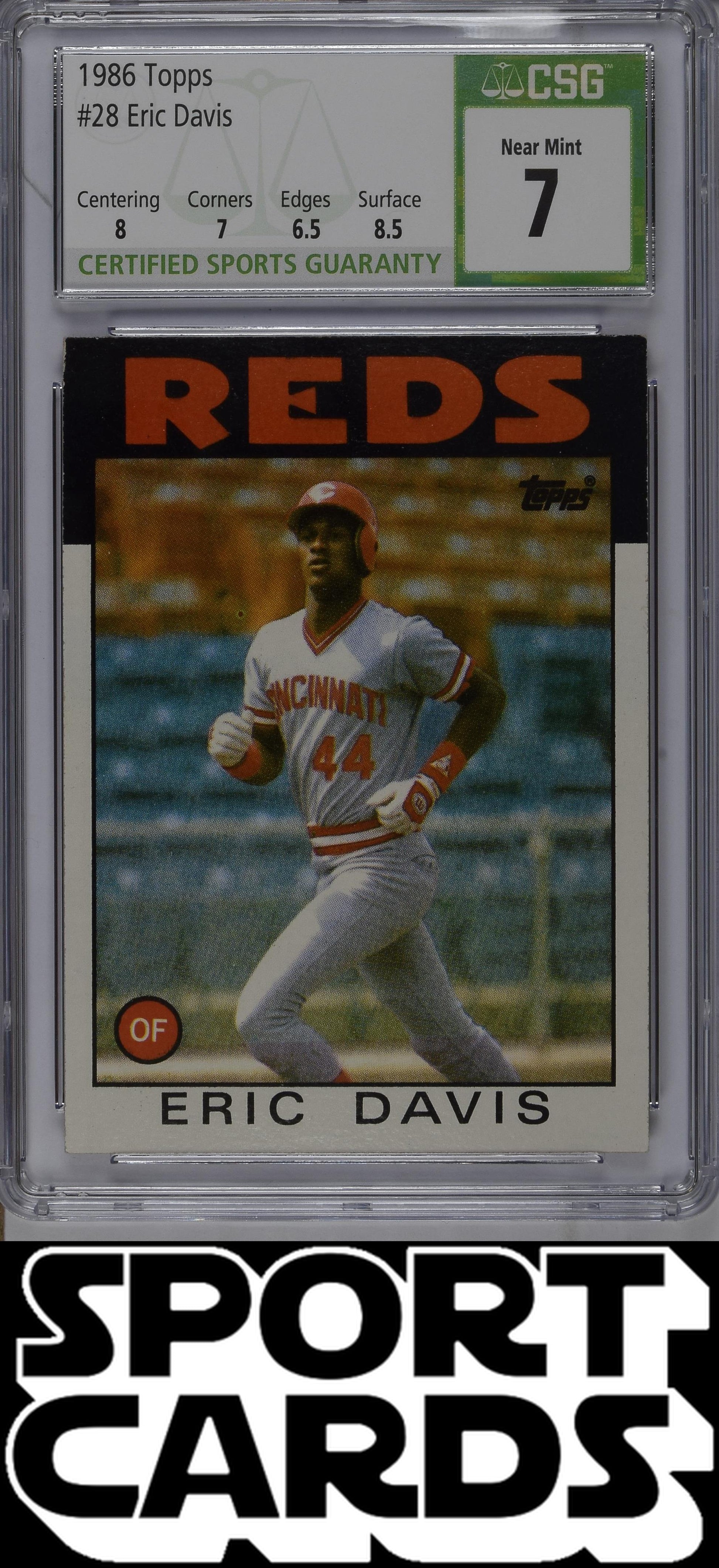 Topps #28 Eric Davis CSG 7 SportCards.com