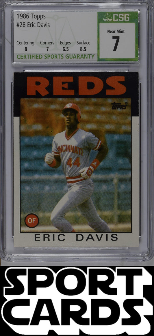 Topps #28 Eric Davis CSG 7 SportCards.com