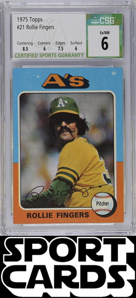 Topps #21 Rollie Fingers CSG 6 SportCards.com