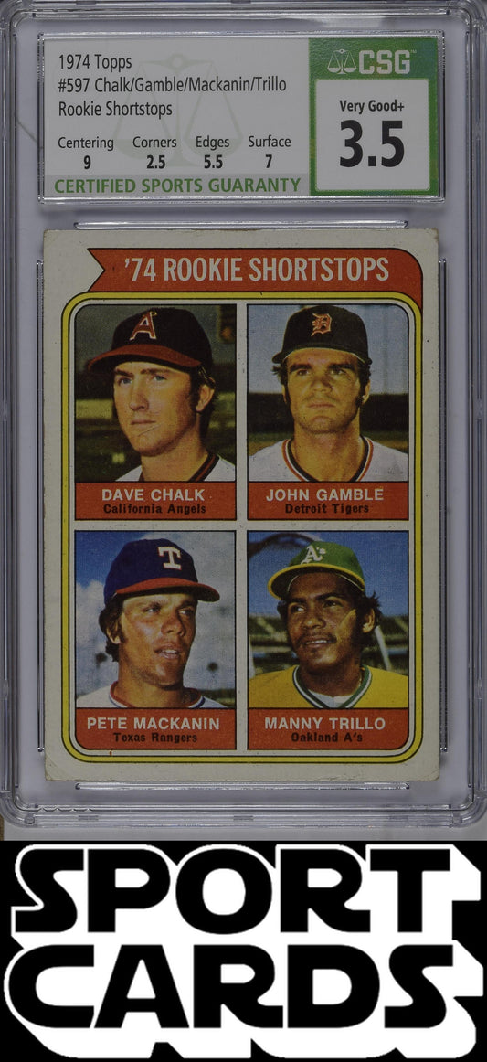 Topps #597 '74 Rookie Shortstops CSG 3.5 SportCards.com