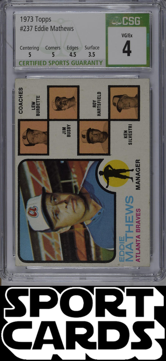 Topps #237 Eddie Mathews CSG 4 SportCards.com