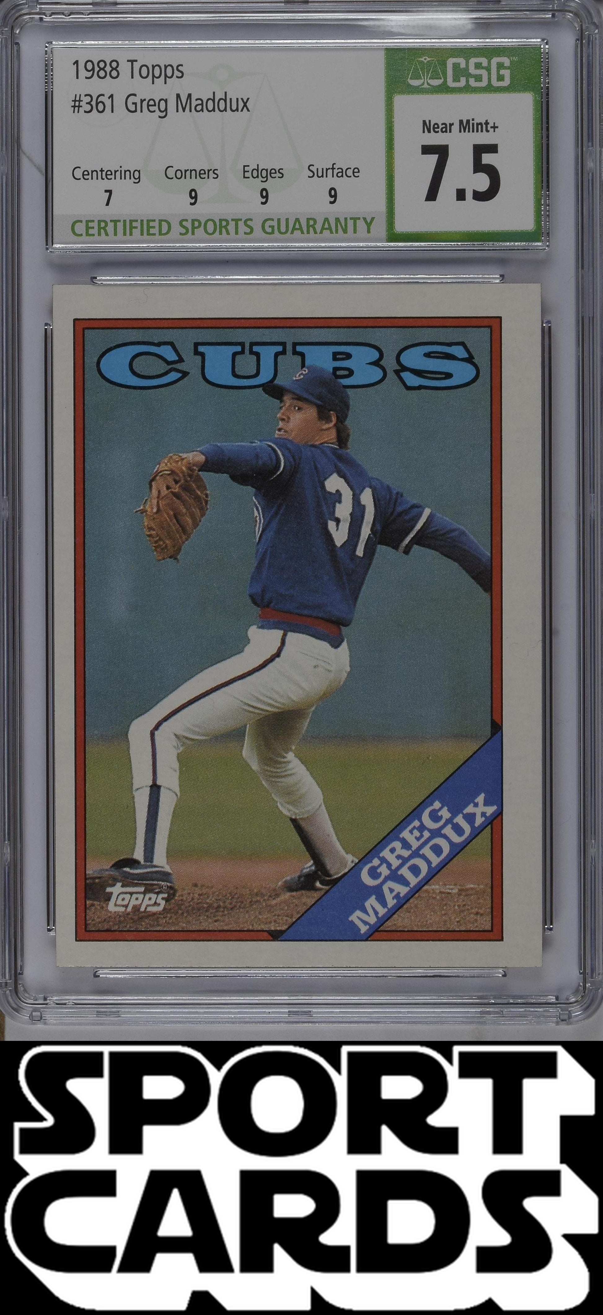 Topps #361 Greg Maddux CSG 7.5 SportCards.com