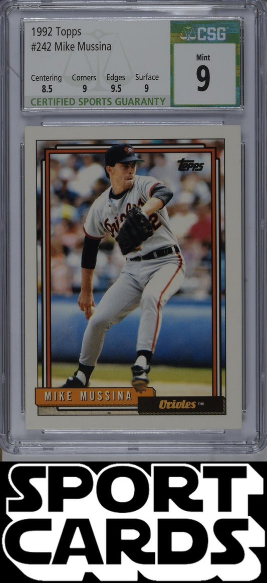 Topps #242 Mike Mussina CSG 9 SportCards.com