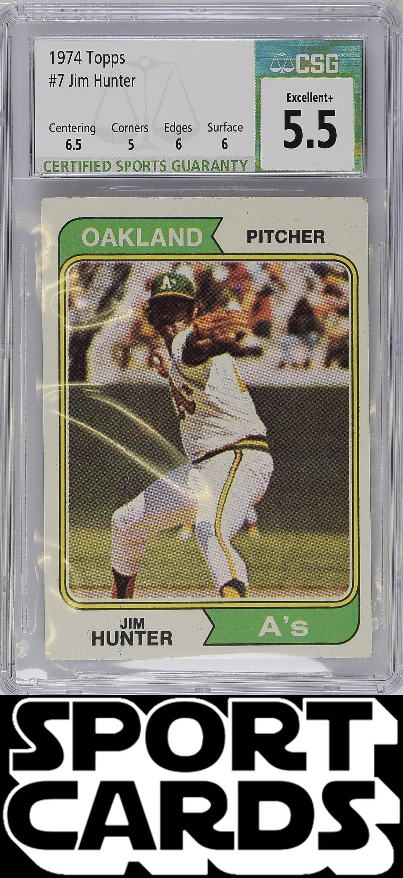 Topps #7 Jim Hunter CSG 5.5 SportCards.com