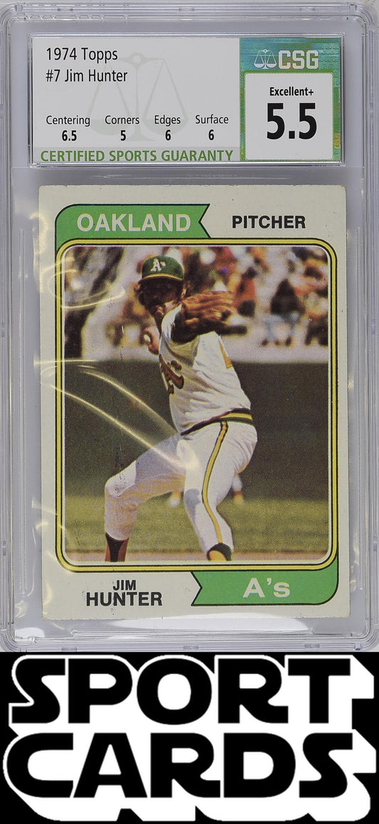 Topps #7 Jim Hunter CSG 5.5 SportCards.com