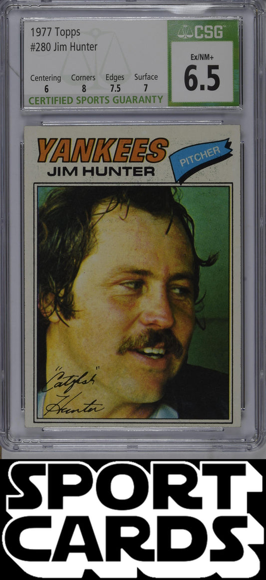 Topps #280 Jim Hunter CSG 6.5 SportCards.com
