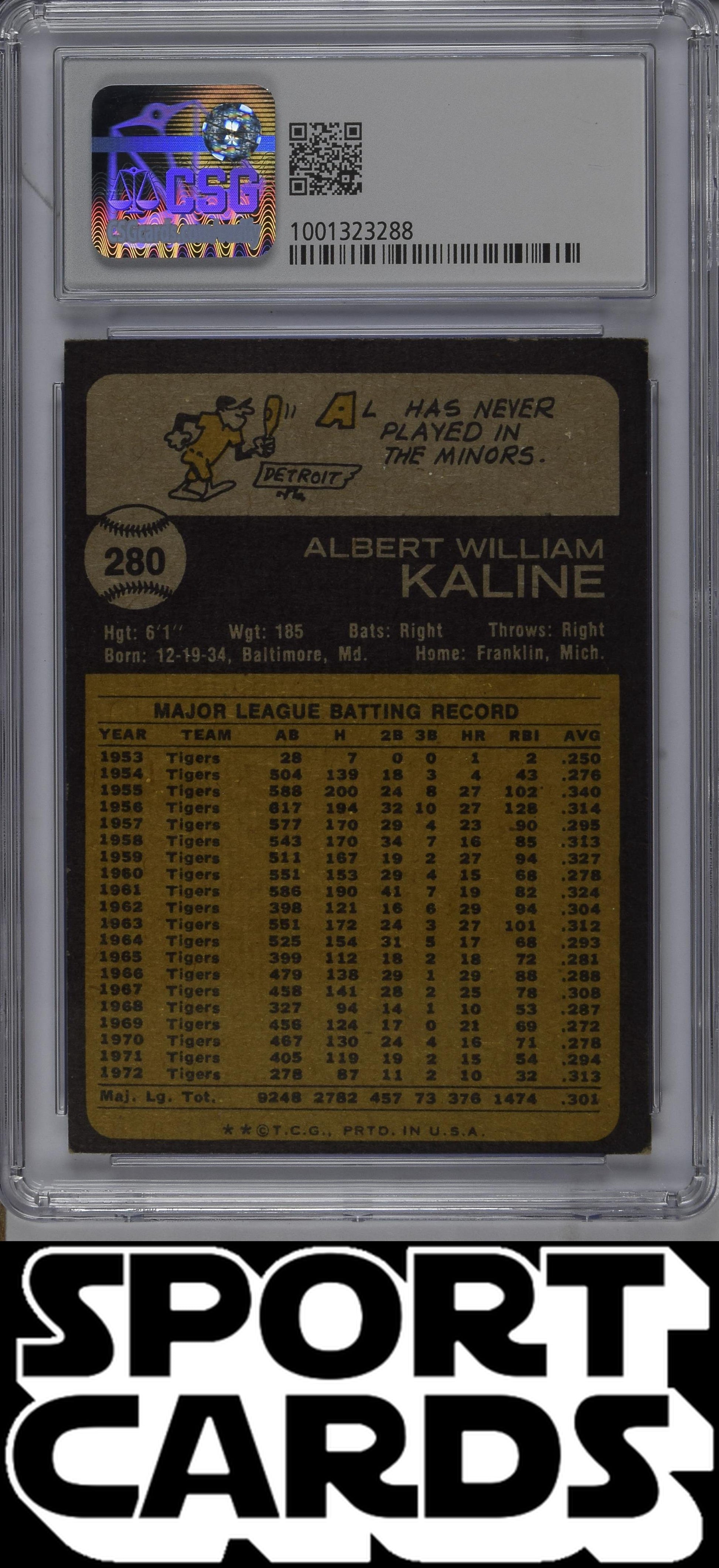 Topps #280 Al Kaline CSG 4.5 SportCards.com
