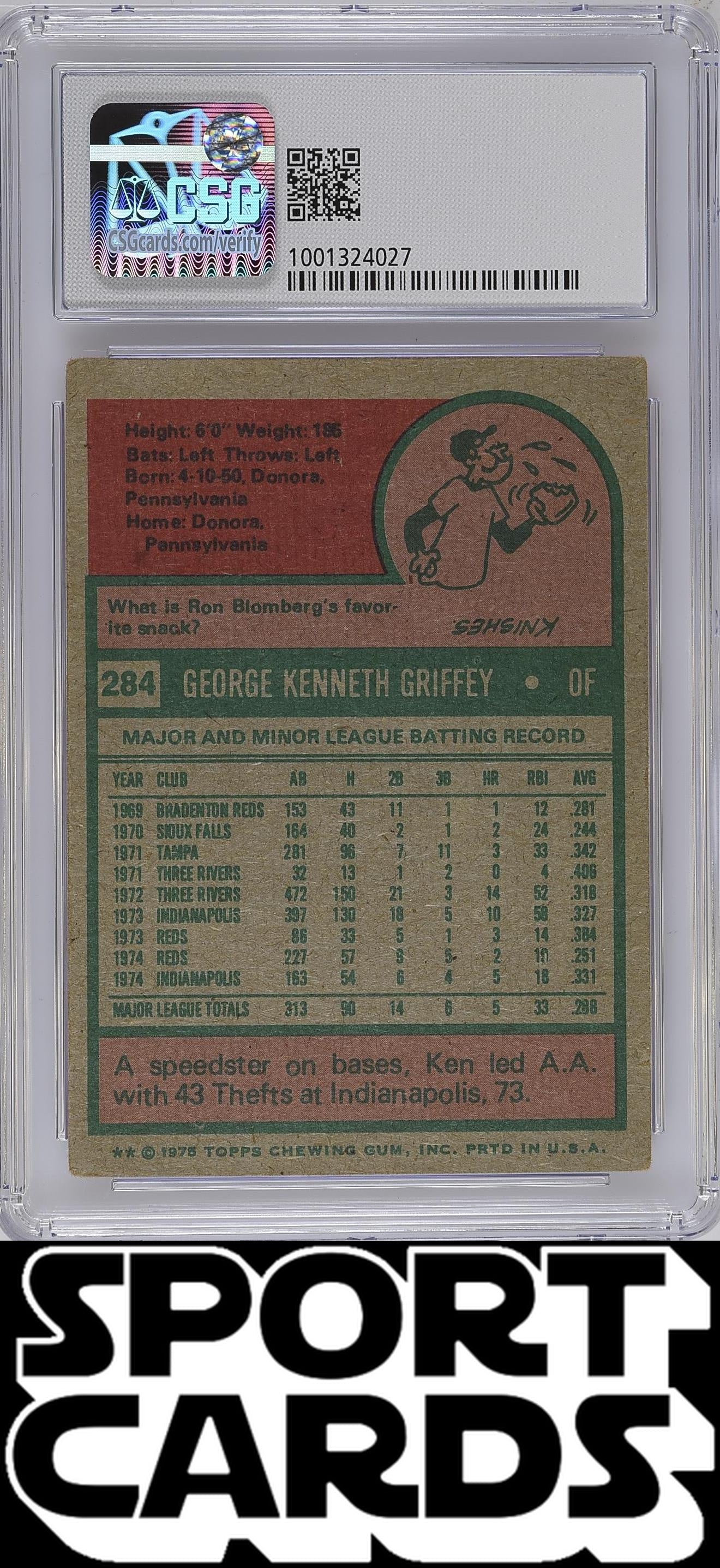 Topps #284 Ken Griffey CSG 4 SportCards.com