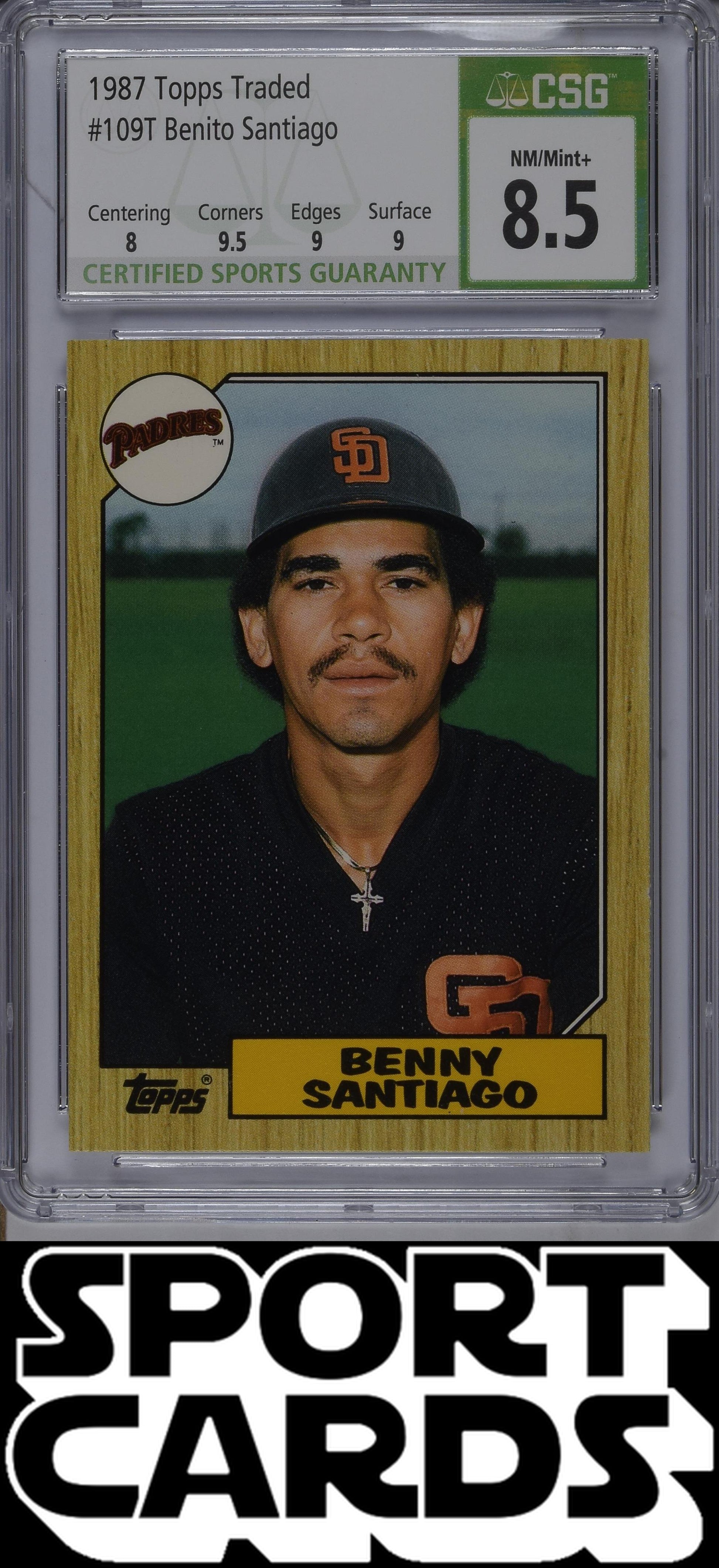 1987 Traded #109T Benito Santiago CSG 8.5 SportCards.com